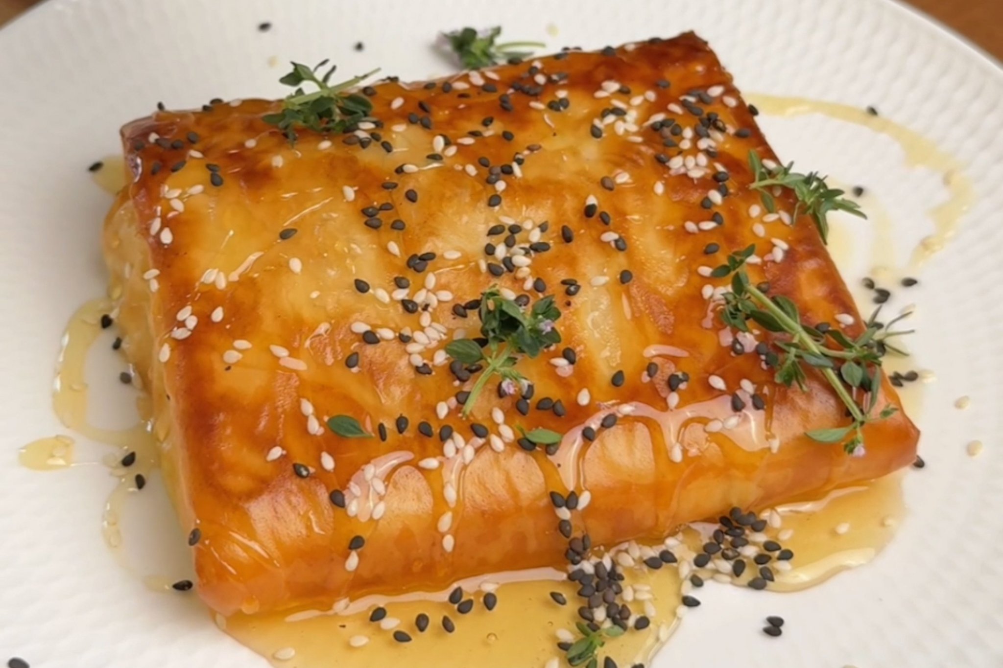 fillo wrapped feta cheese