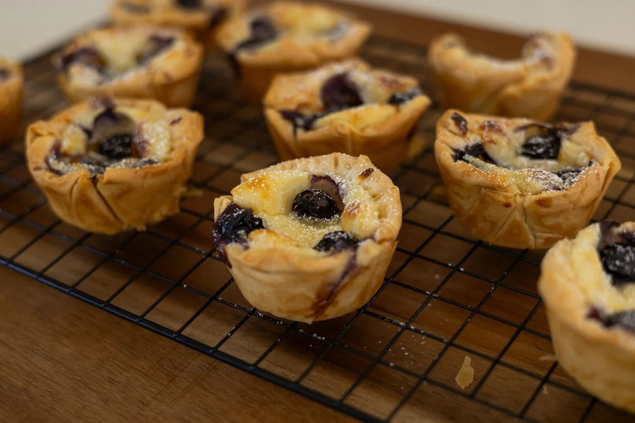 lemon blueberry custard tarts