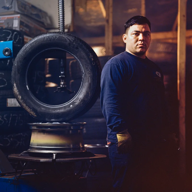 Tire shop worker, Kevin, 2019