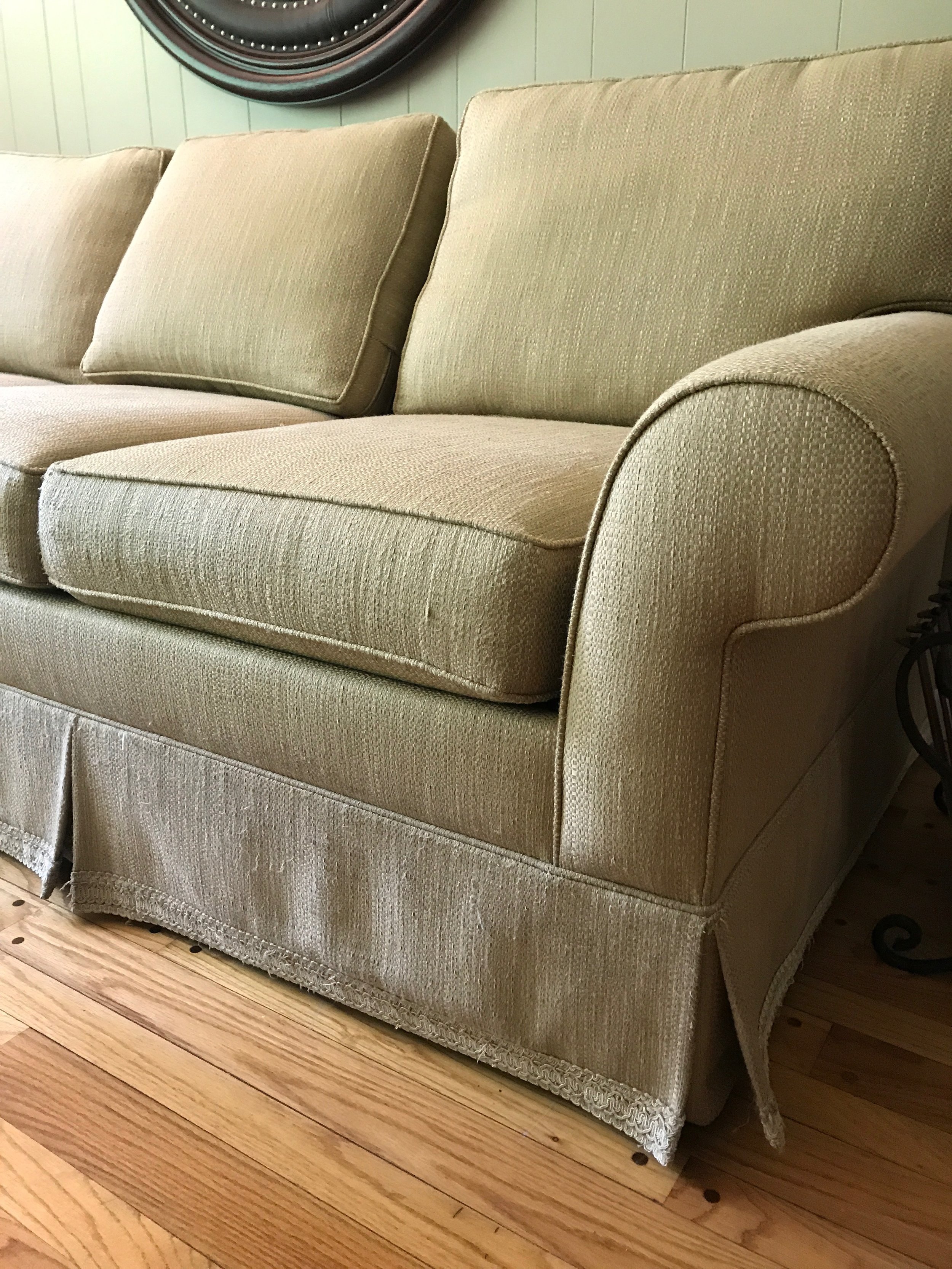 some very slight pulling in skirt of sectional - not very noticeable