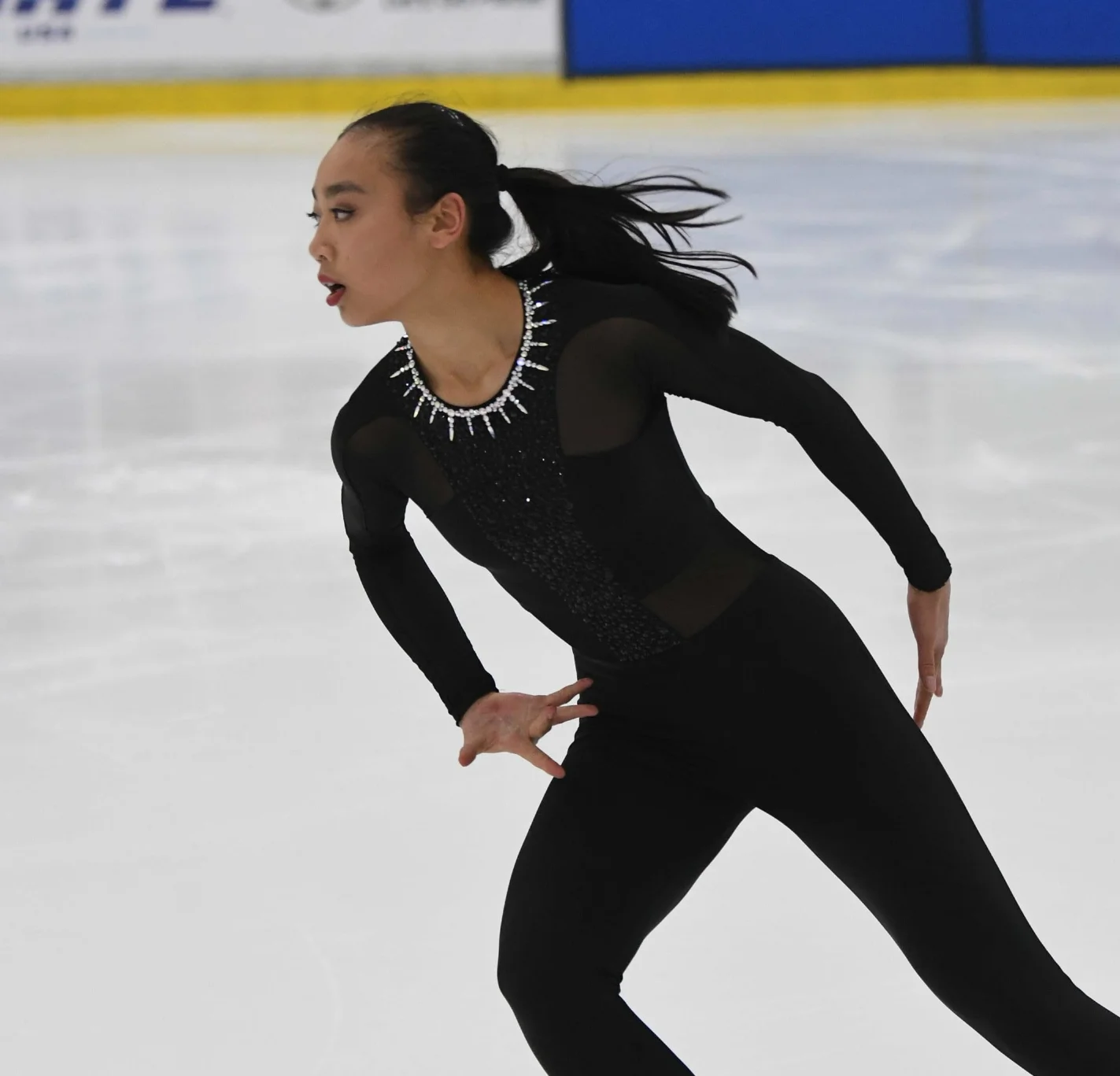 BLACK PANTHER UNITARD DESIGNED, SEWN AND RHINESTONED BY JMETZE DESIGN.