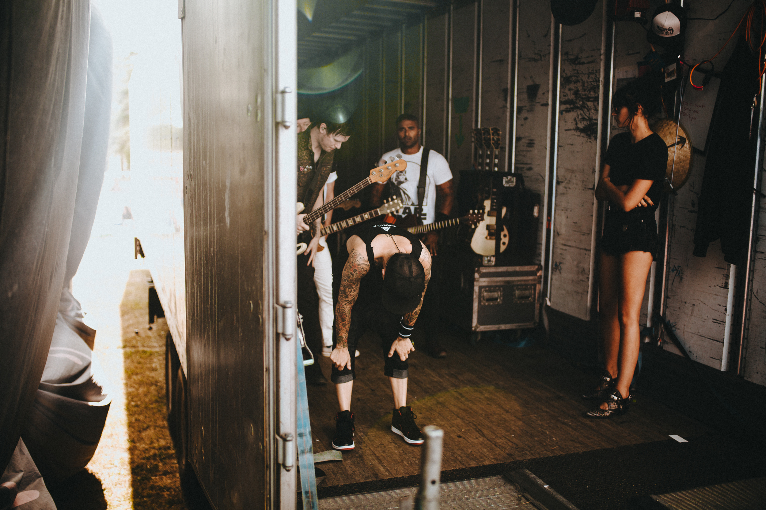   Darien Center, NY.&nbsp; Frank Zummo and the  Sum 41 crew prepping for showtime . Frank is an incredible drummer and is a perfect fit with Sum. 