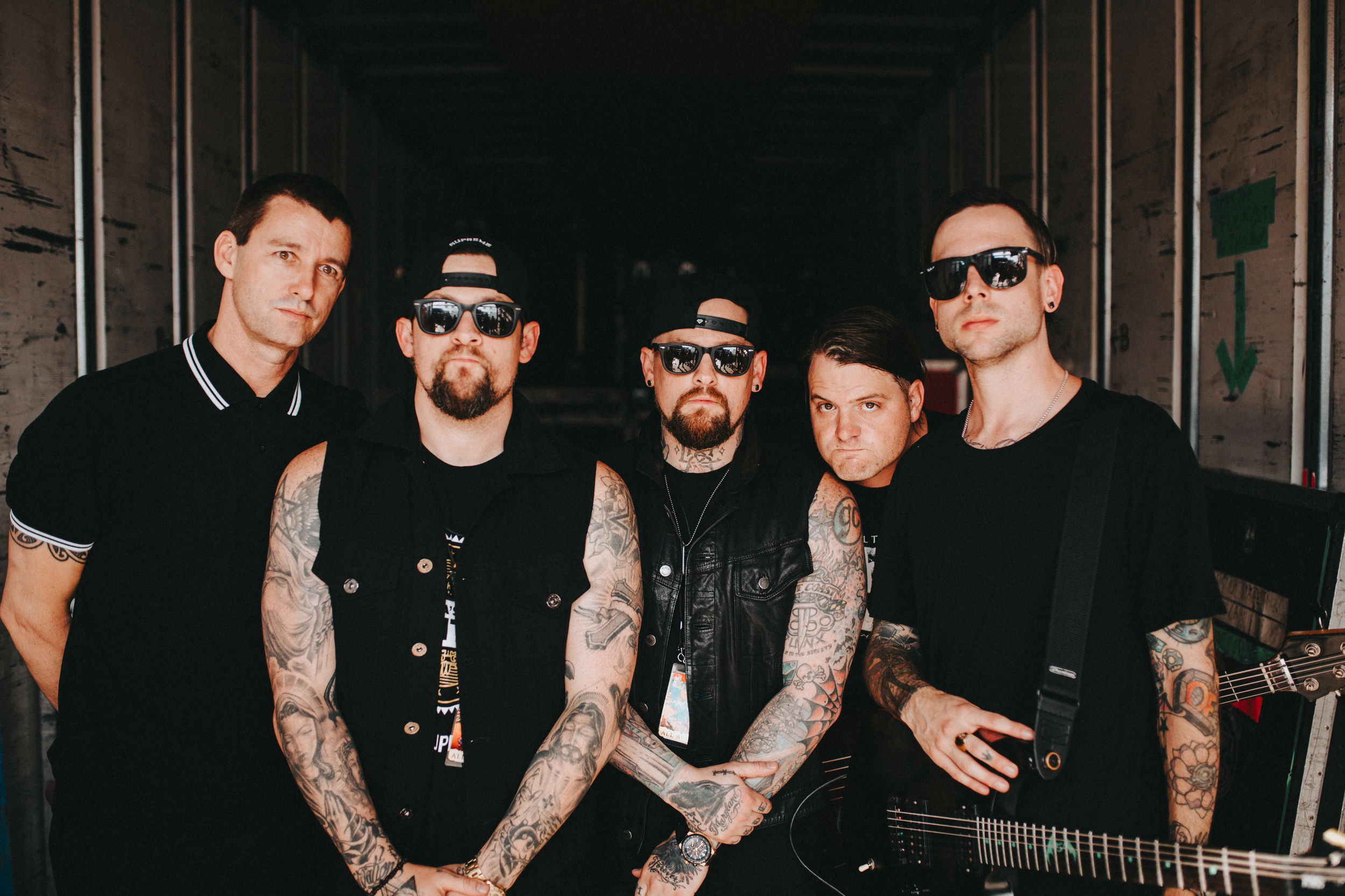   Noblesville, IN.  Good Charlotte's first day on Warped. This is by far, my favorite band portrait of all time.  I took it and wanted to run to my bus to edit right away.&nbsp;  