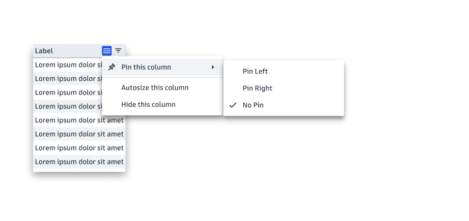Column Actions - New Component