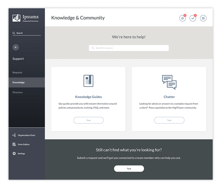 Knowledge Base Landing Page