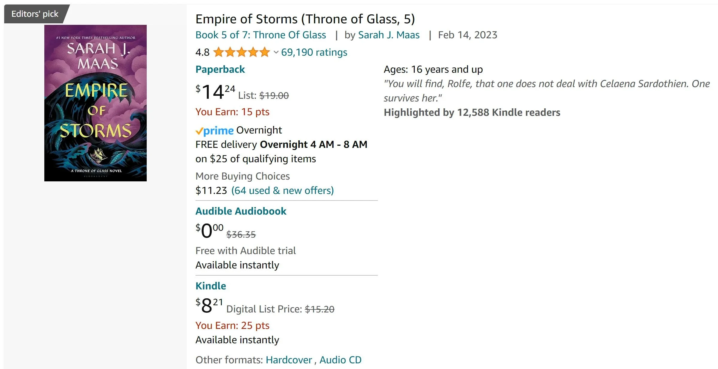 Book Review: Empire of Storms by Sarah J. Maas — Joe's Notes