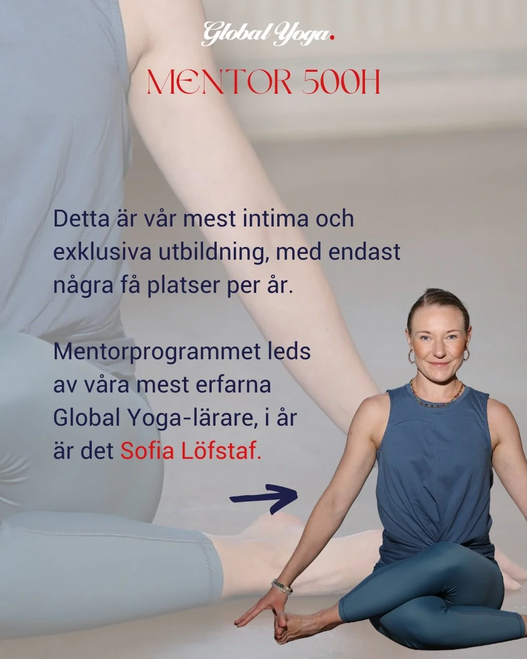 Ans&ouml;kan till Global Yoga Mentor 2026 &auml;r nu inne i sitt sista skede❣️

🙌 Ett &aring;r av f&ouml;rdjupning och transformation
🙌 Digitala och fysiska tr&auml;ffar
🙌 Personligt mentorskap och individuell v&auml;gledning
🙌 Utveckling inom yo