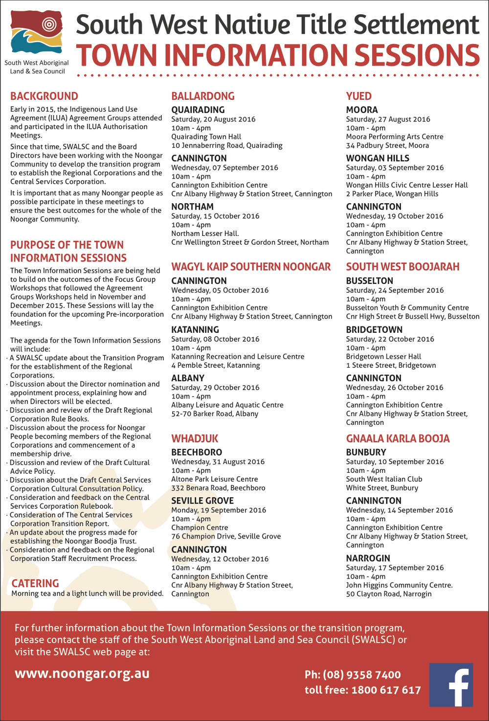 Town information sessions — South West Aboriginal Land and Sea Council