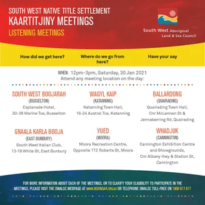 Listening Meetings — South West Aboriginal Land and Sea Council