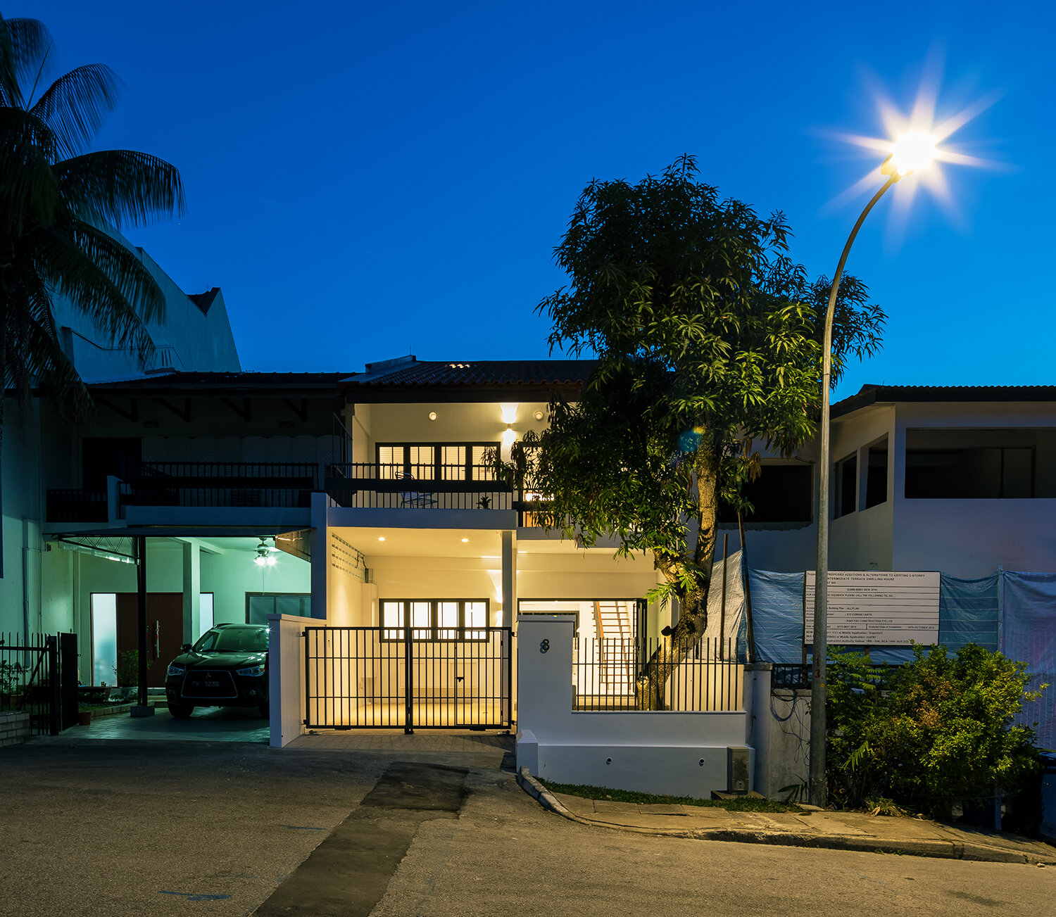 Mango Tree House at night