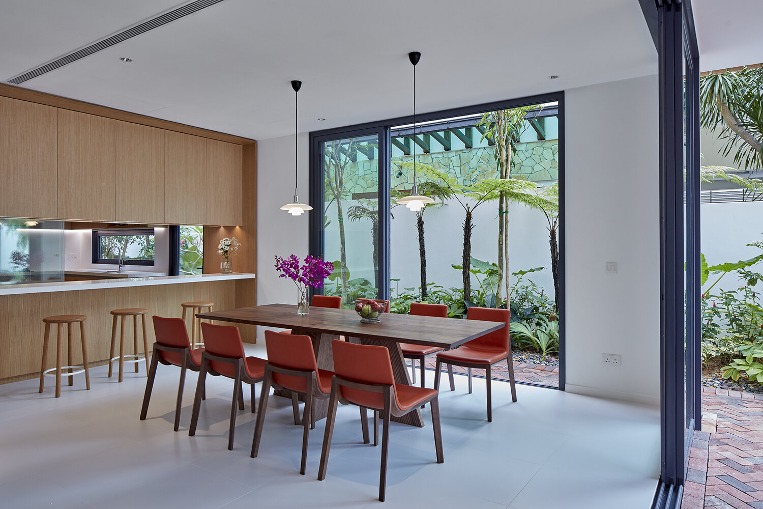 DIning room with semi open kitchen