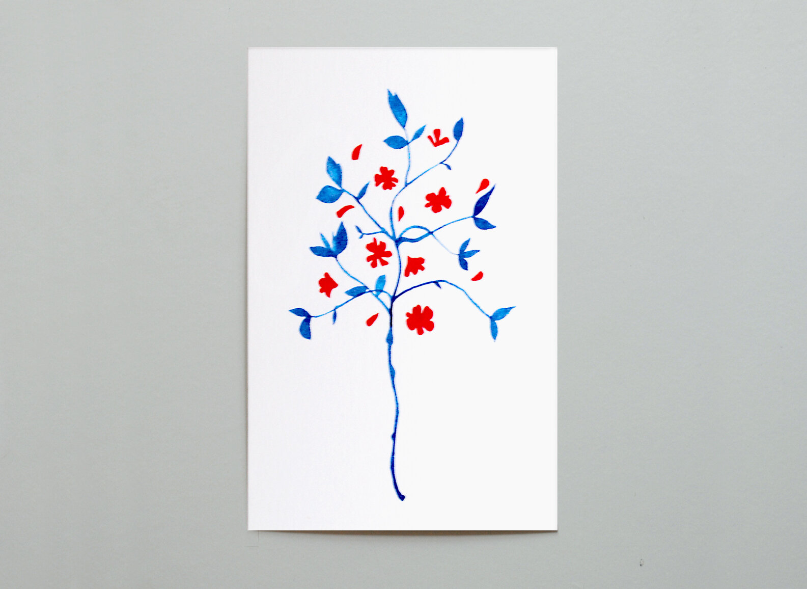 Flowers in Blue and Red
