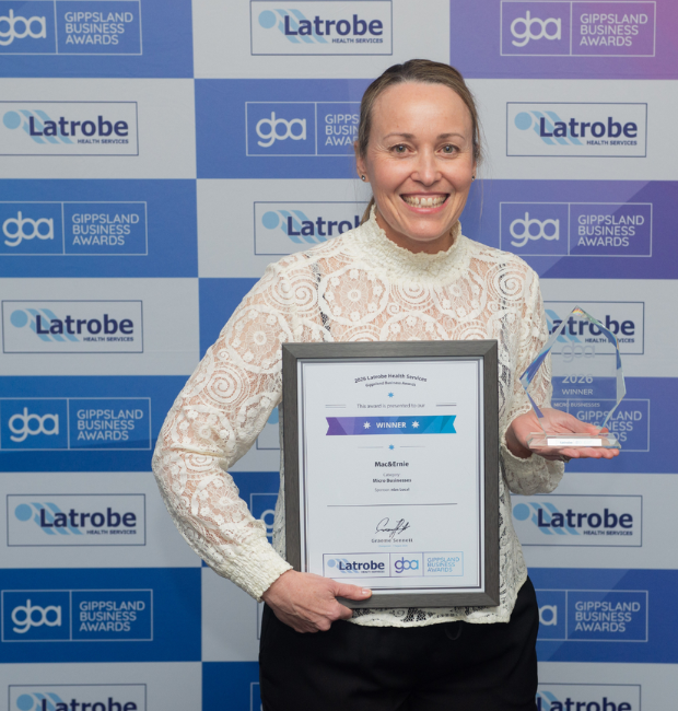 Mac&amp;Ernie Marketing wins at the 2026 Gippsland Business Awards!