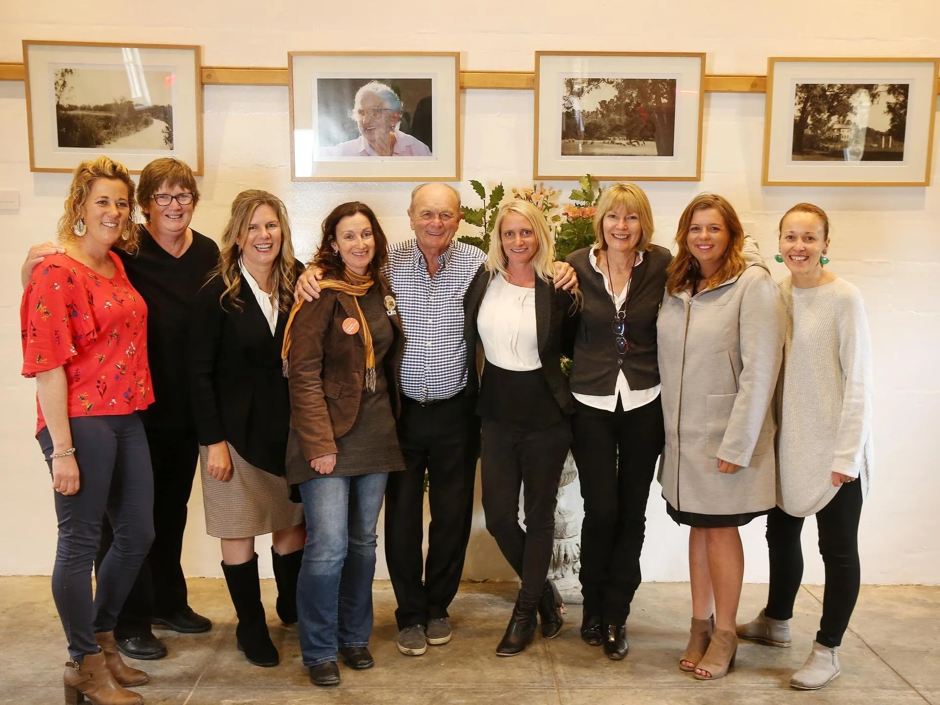 Erika McInerney stands with the 2018 winners of the Weekly Times Shine Award. Erika won for her 'Passion' and contribution the the Gippsland community.