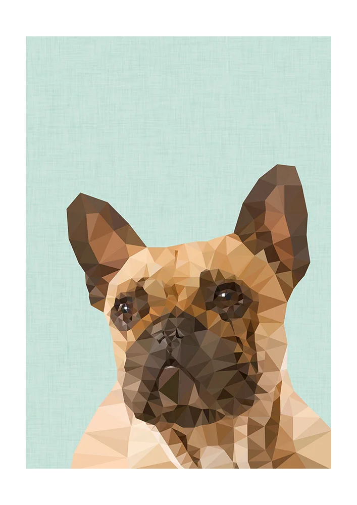 Frenchie / French Bulldog / affordable art / geometric art print