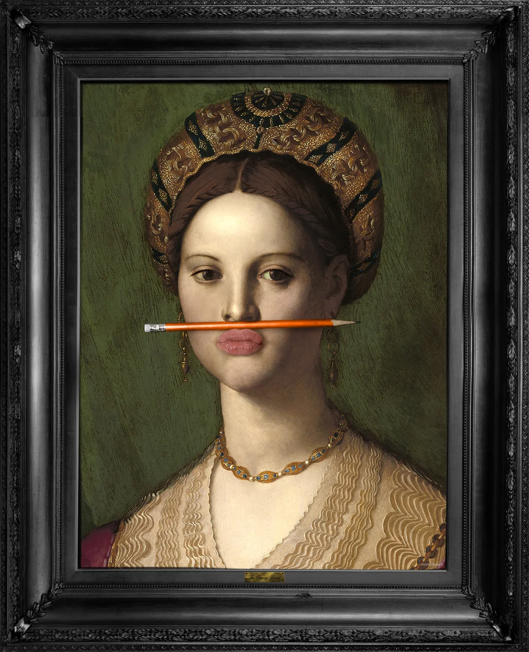 The orange pencil /mineheart /art on canvas