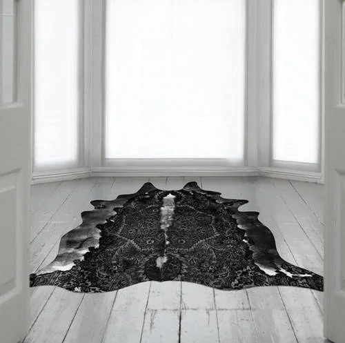 Black persian cowhide / cowhide / black cowhide / mineheart