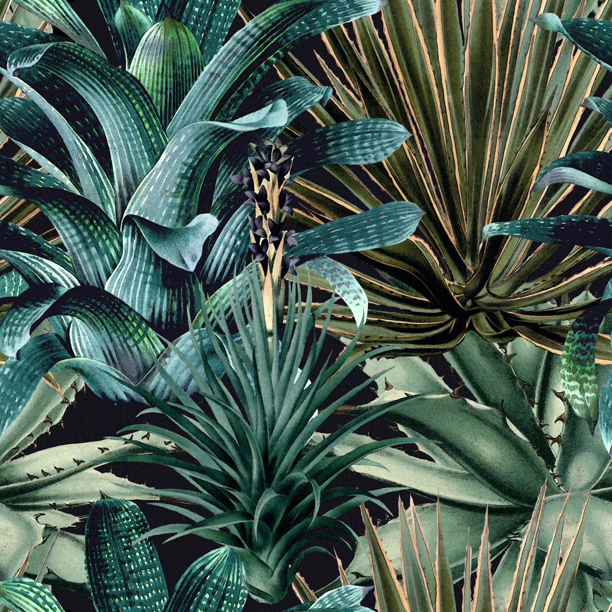 Lush succulents / mind the gap / mindthegap wallpaper