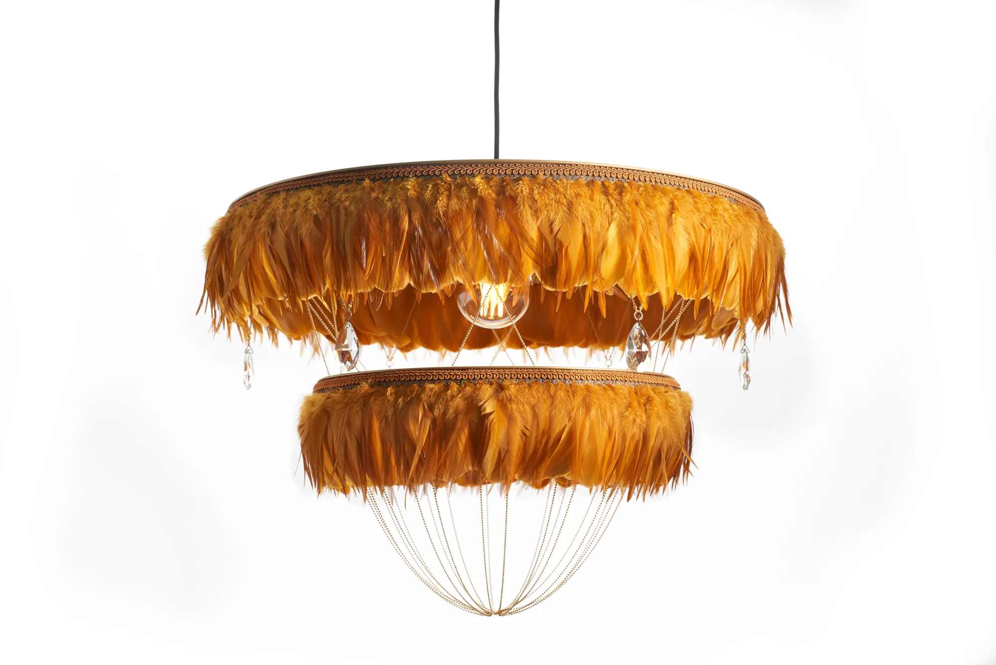 bertie feather chandelier / feather lighting / coldharbour lights