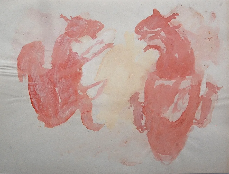   translation   watercolour, eggtempera &amp; wax on paper  42 x 56 cm   1990  