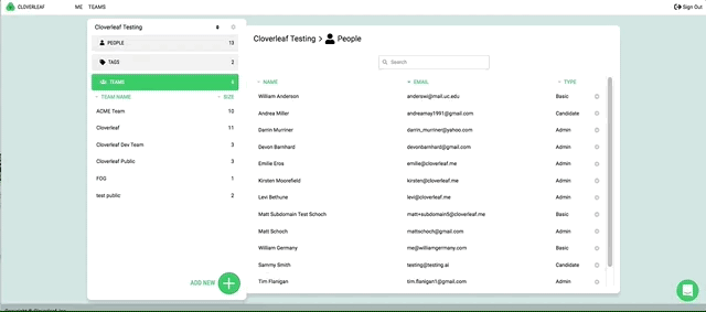 GIF of team dashboard
