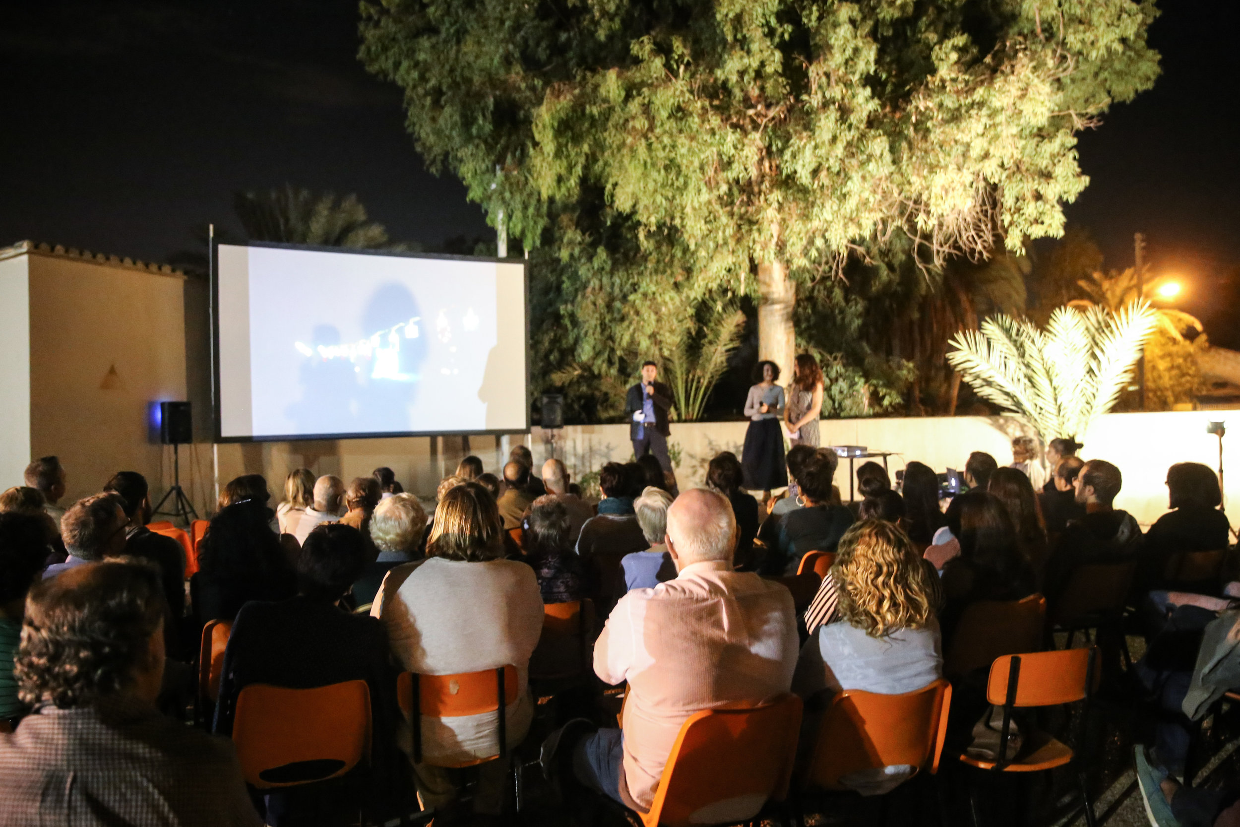 outdoor film screening in Kaimakli, Nicosia, Cyprus