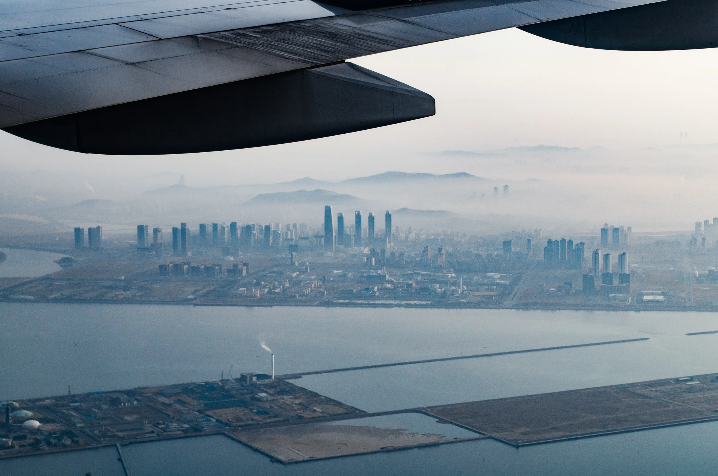Morning smog above Seoul, South Korea
