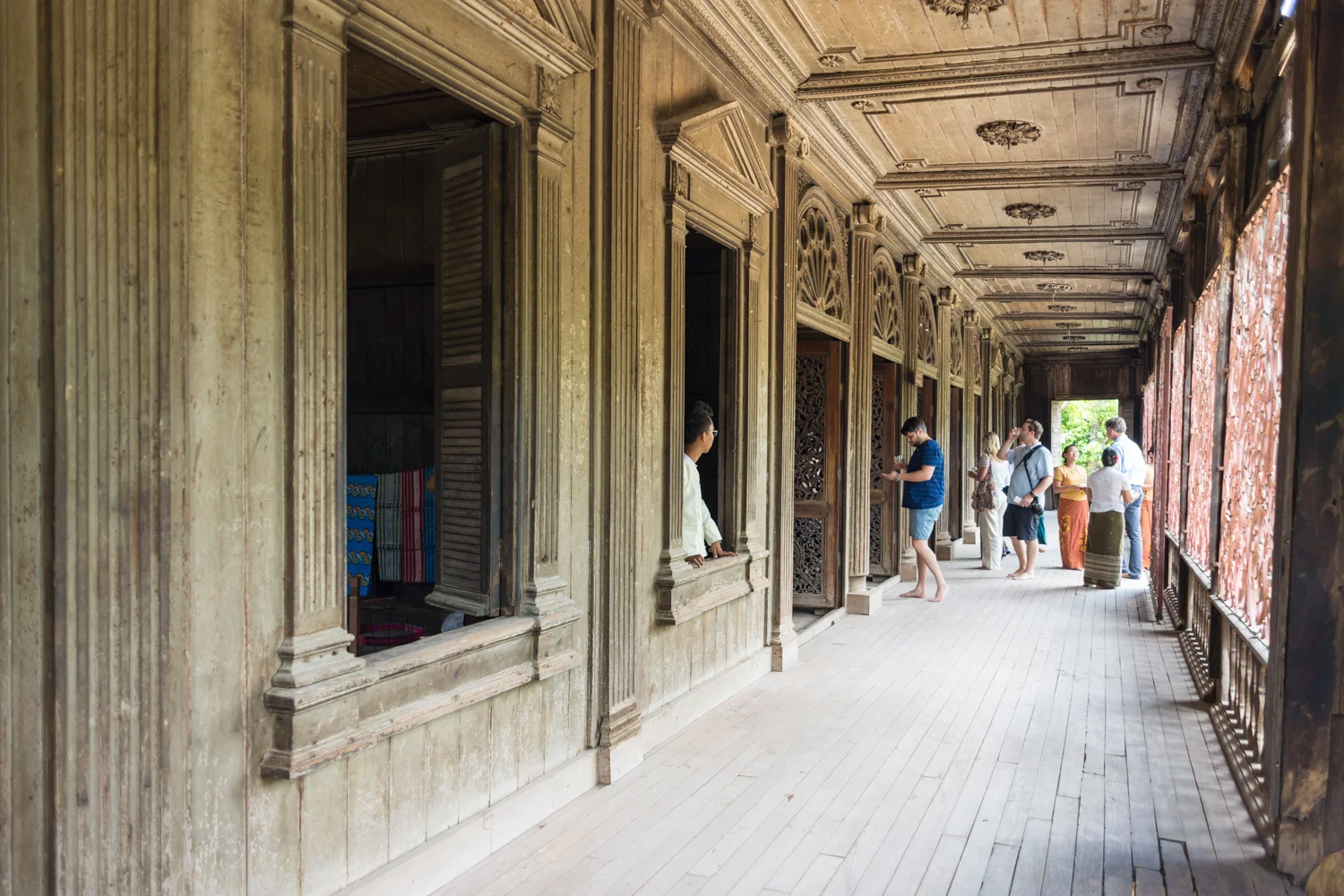Bellini Club members enter the monastery