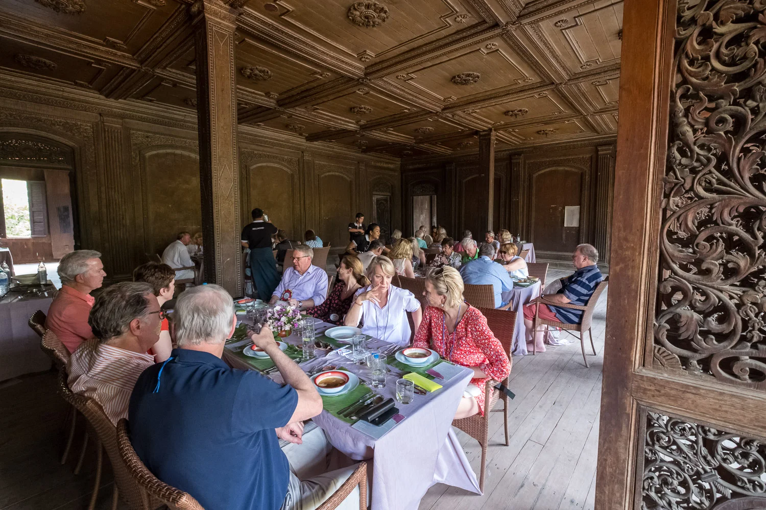 Mandalay teak monastery lunch