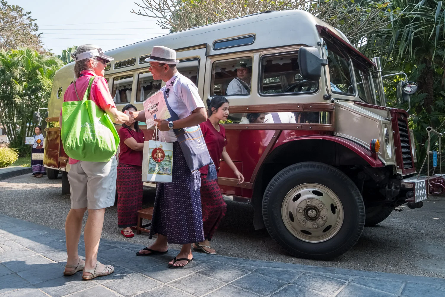 Boarding an Elephant Bus