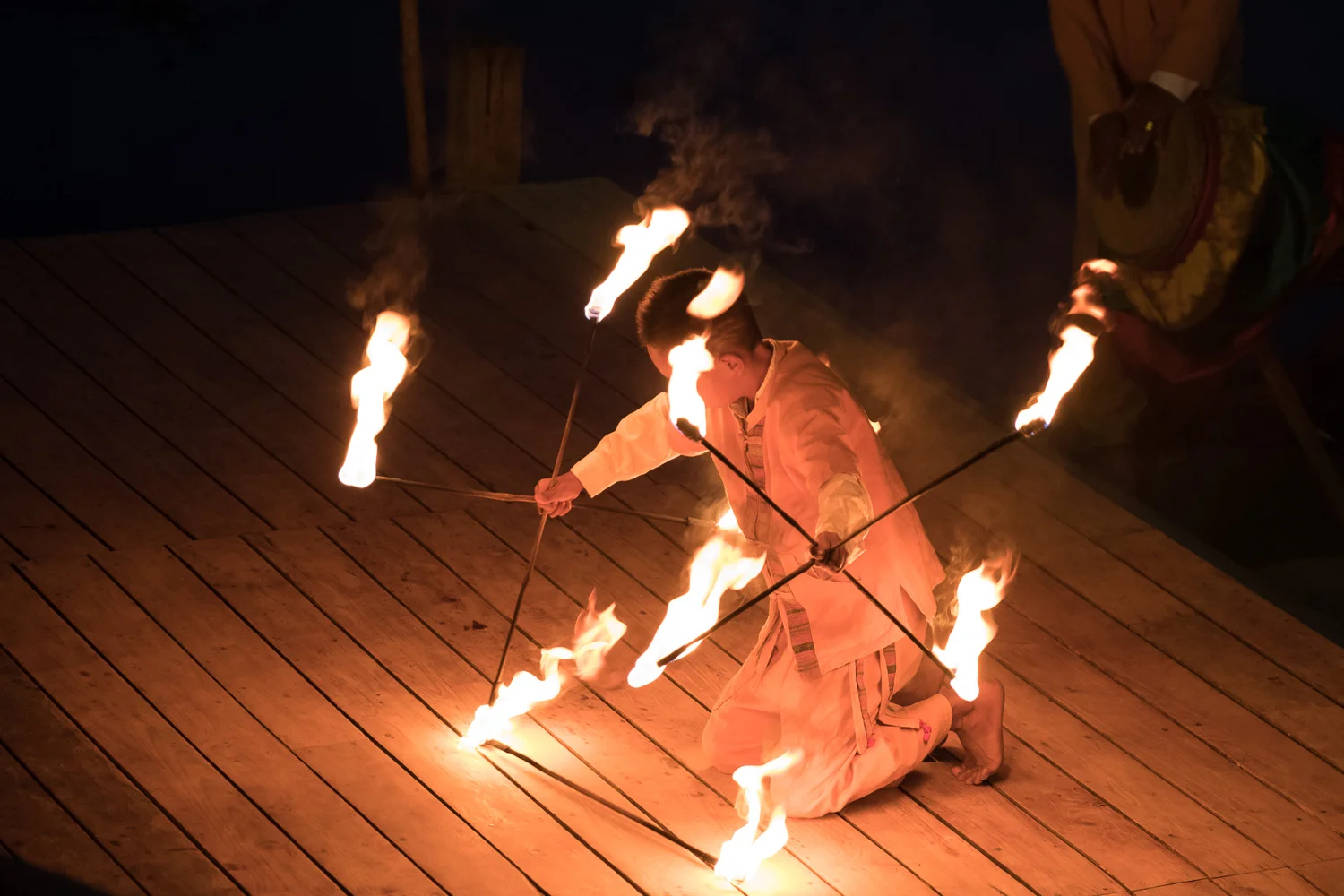 Fire performer at Novotel Inle Lake