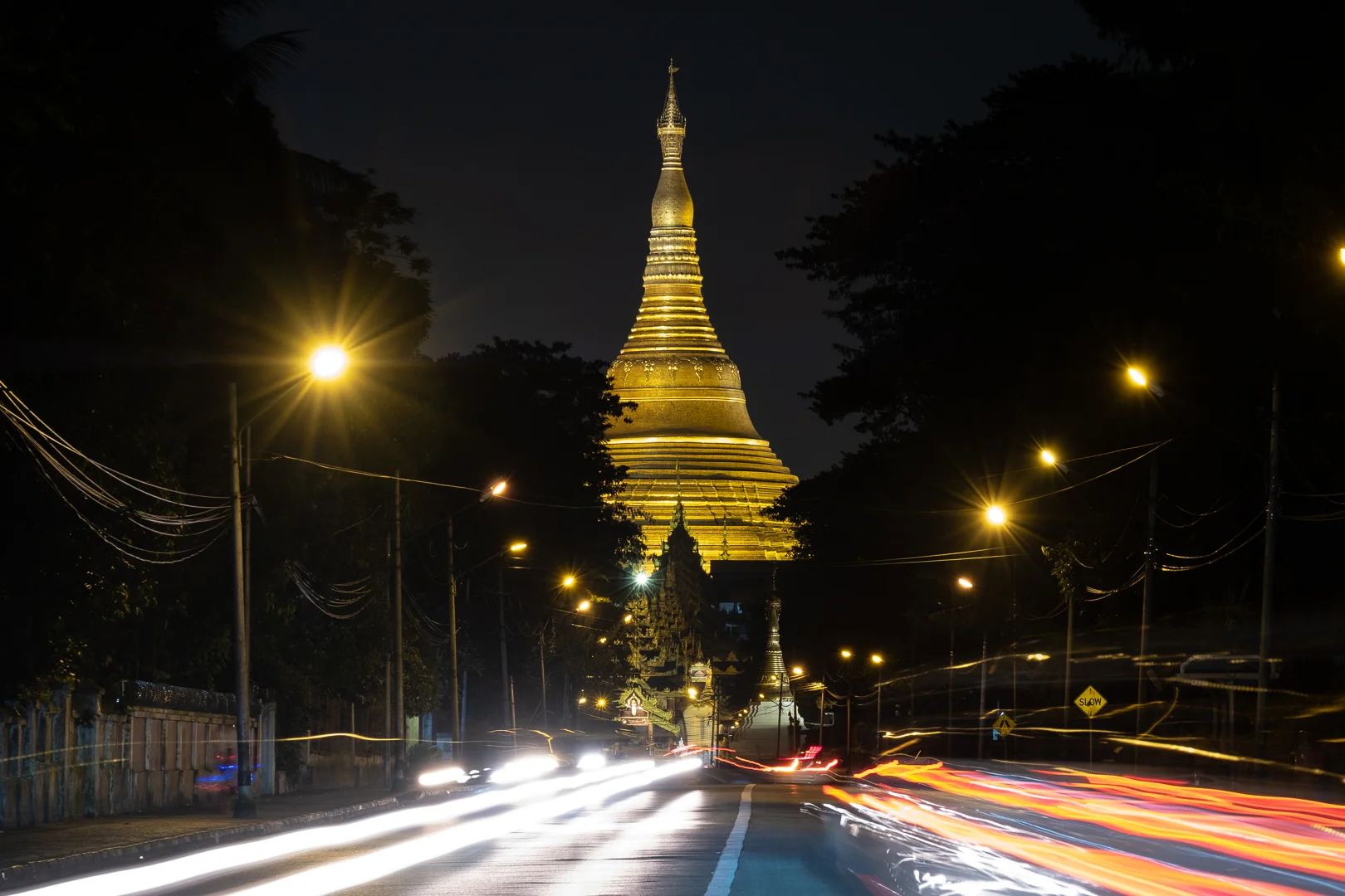 Shwedagon from Shwedagon Pagoda Road