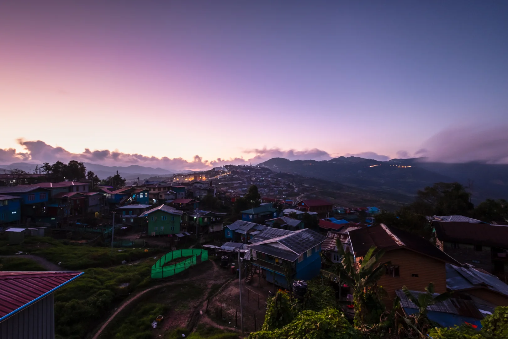 Center guesthouse sunset