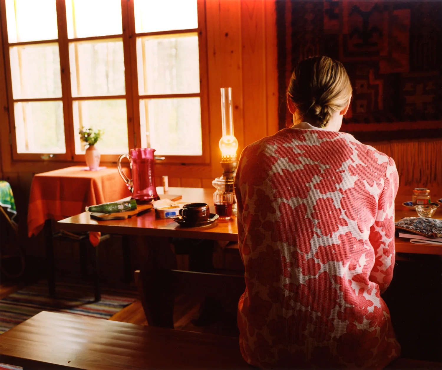 Interior with a lamp