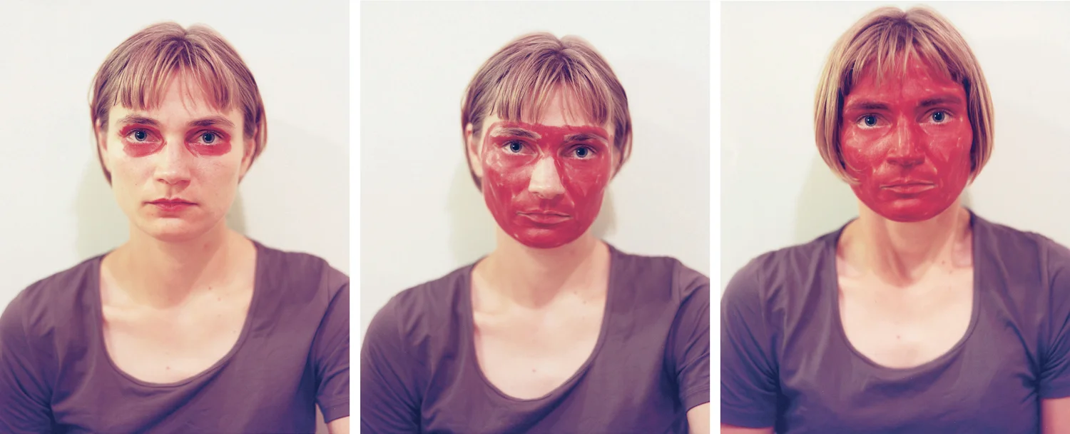 Face with lipstick 
