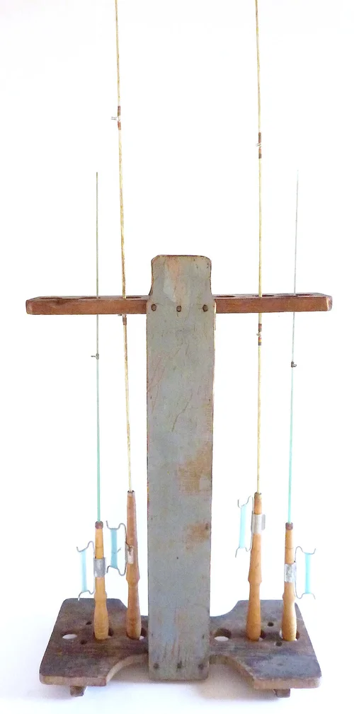 Vintage South Bend Croquet & Fishing Rod Stand  Rara Avis Design