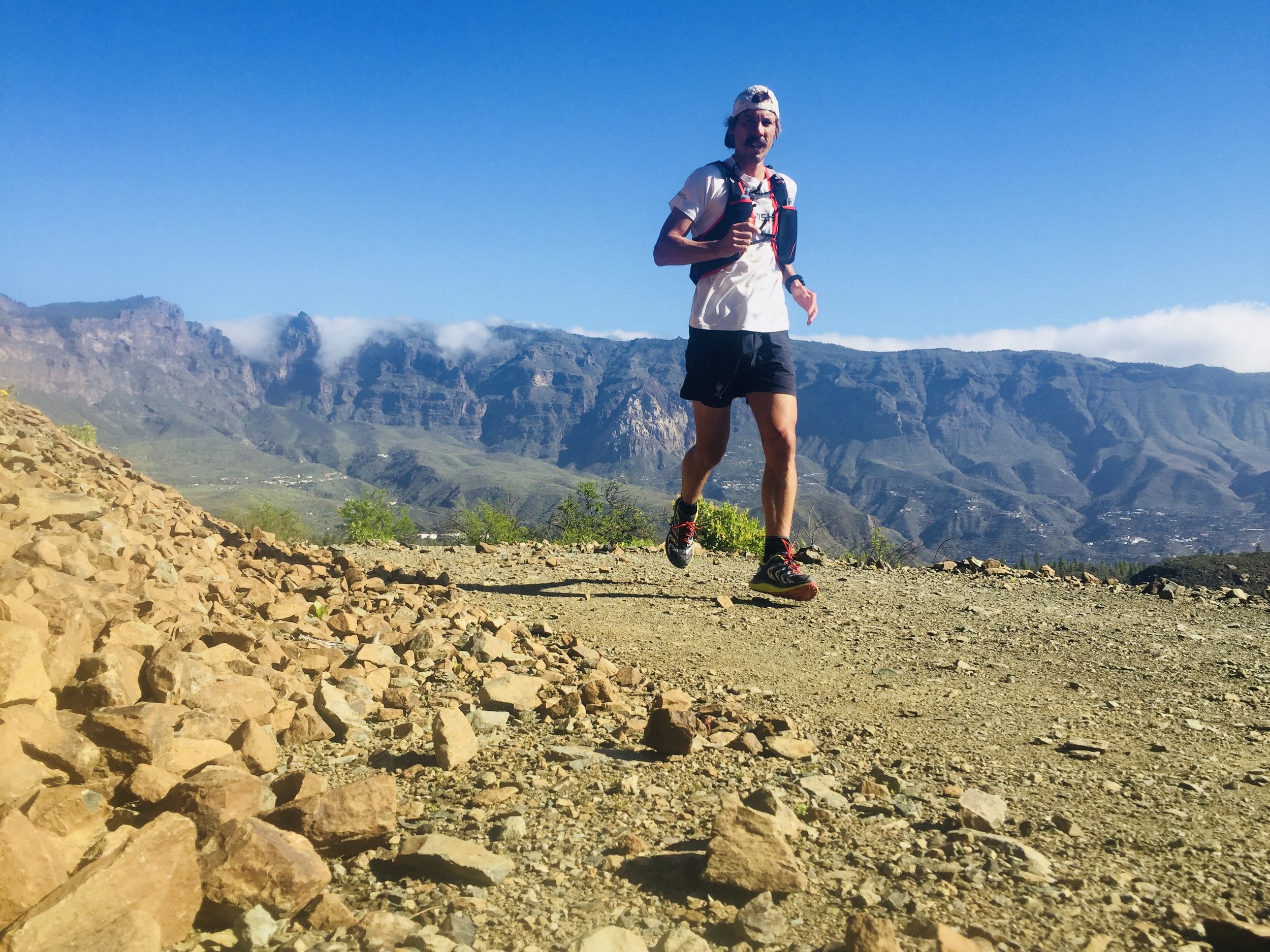 Kristian Morgan, here seen training for the Transgrancanaria Ultra, intends to average 55 miles per day on the Appalachian Trail
