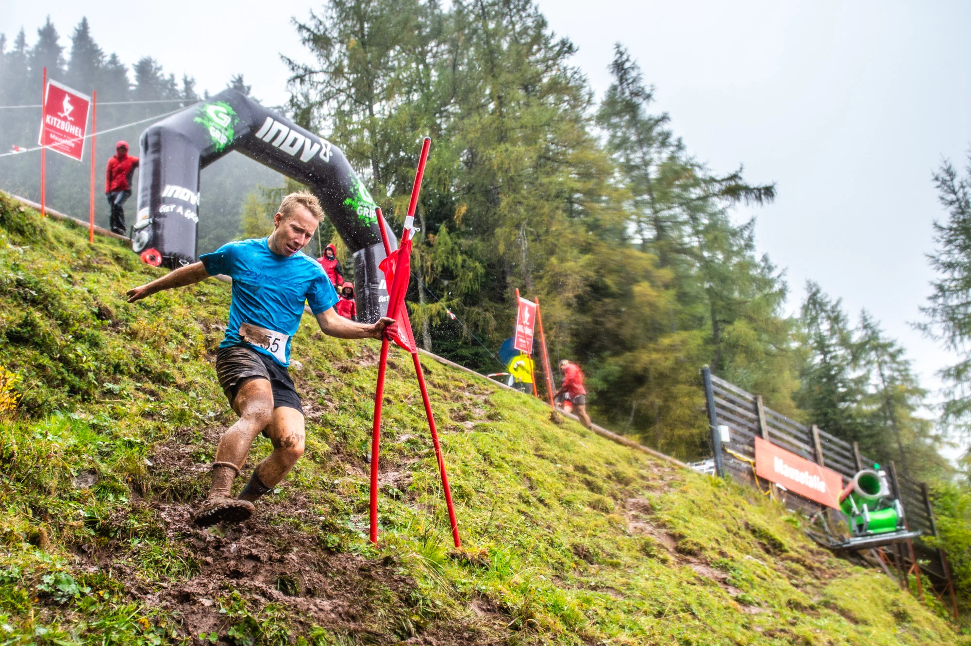 The rain and mud added an extra element of risk for daredevil competitors at the Inov-8 Descent Race in Austria last weekend (credit: Michael Werlberger)