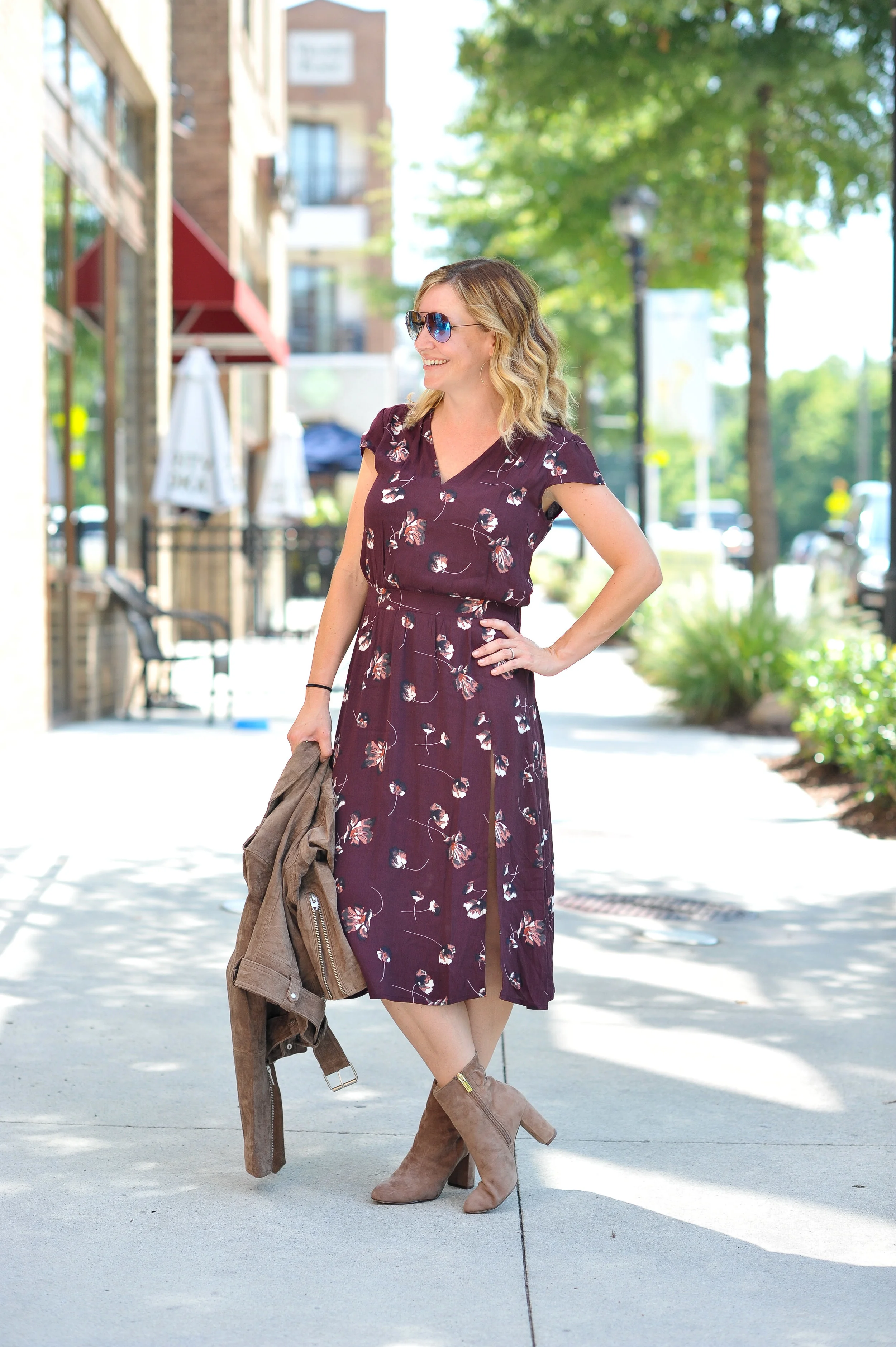 BlankNYC Jacket | dress is from last year, but this dress is similar | booties are last year's anniversary sale, but these are super similar
