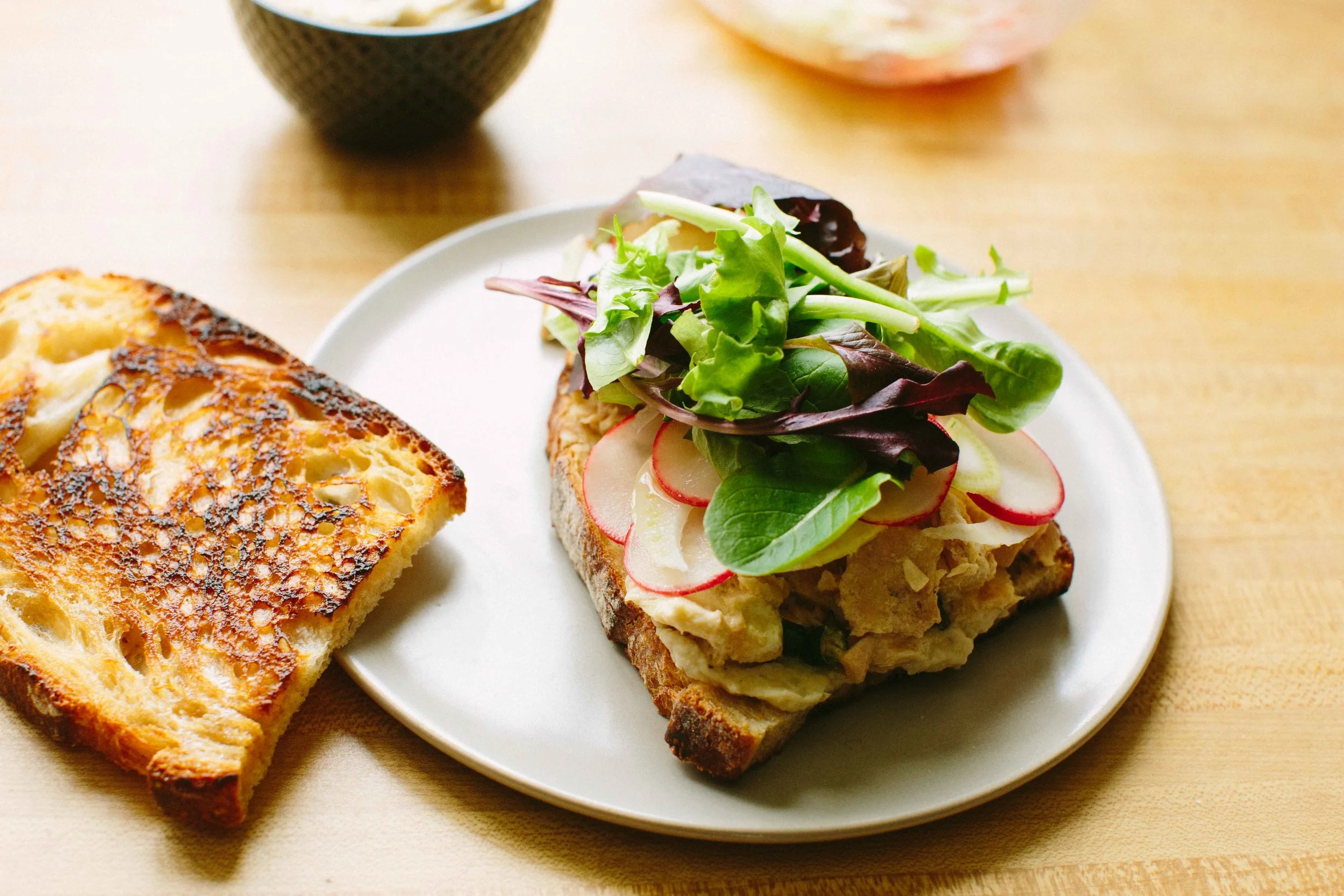 Tuna Sandwich with Pickled Radish, Fennel + White Bean Spread — A