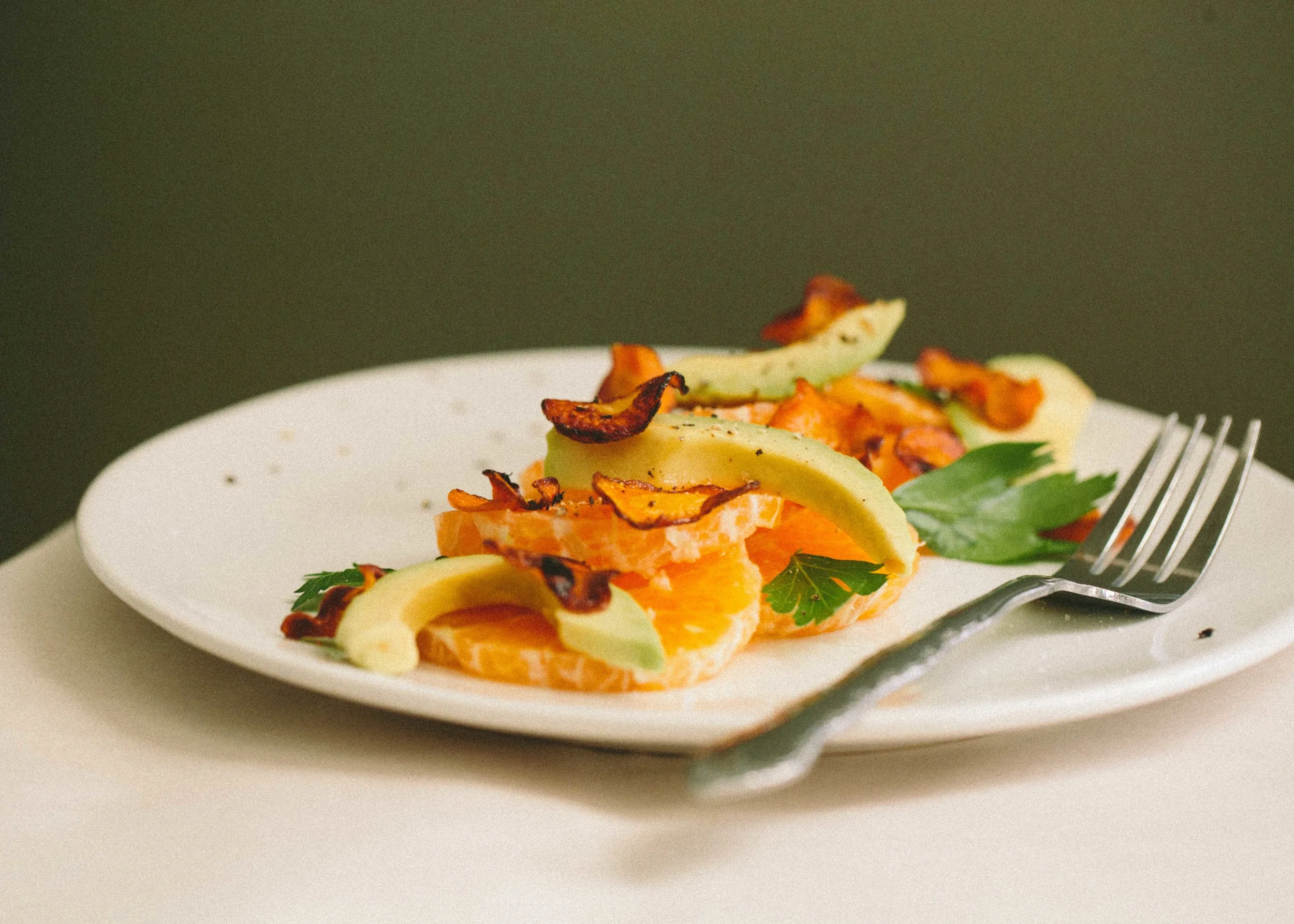 Clementine, Avocado + Crispy Carrot Salad