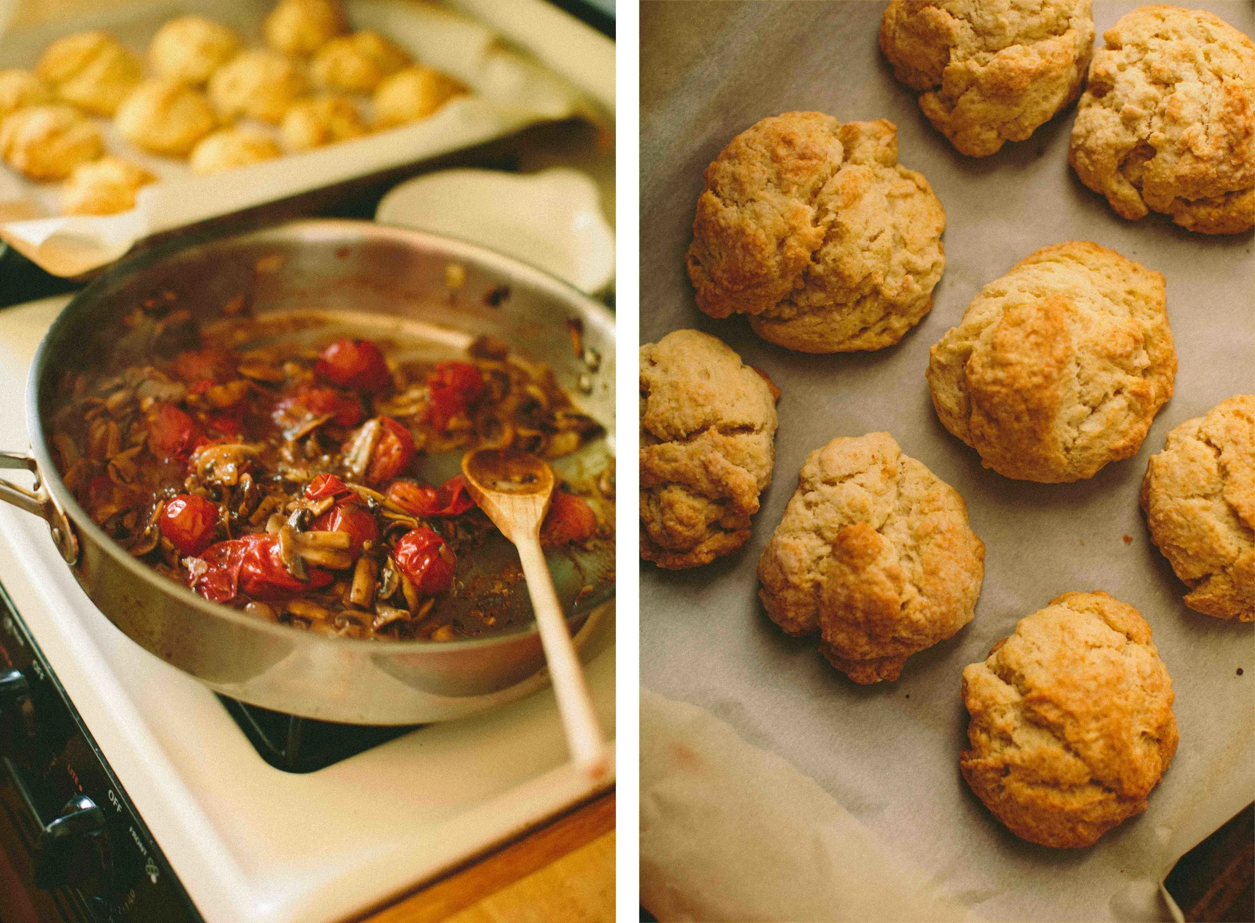 Buttermilk Biscuits with Mushroom Gravy | A Thought For Food