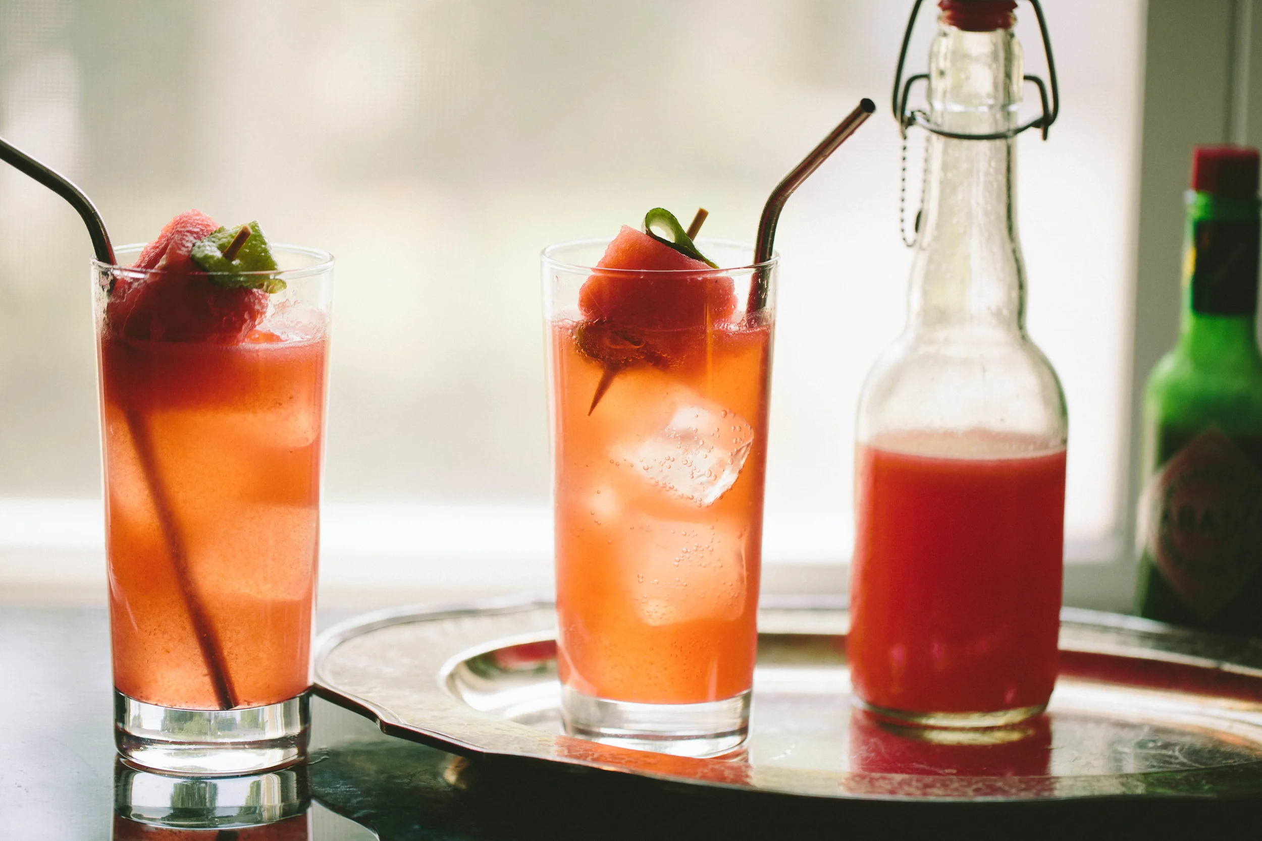 Watermelon Shrub Spritzer // A Thought For Food