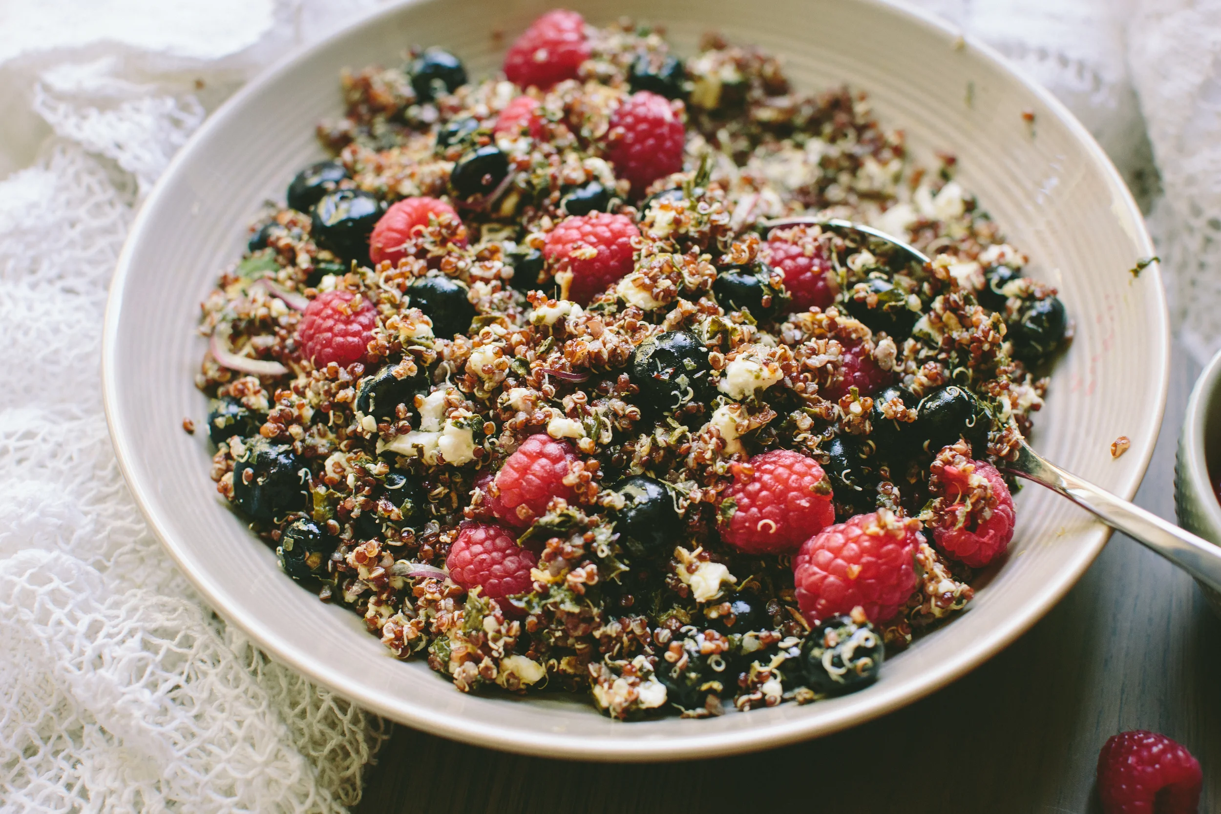Berry + Quinoa Salad with Fresh Herbs and Feta
