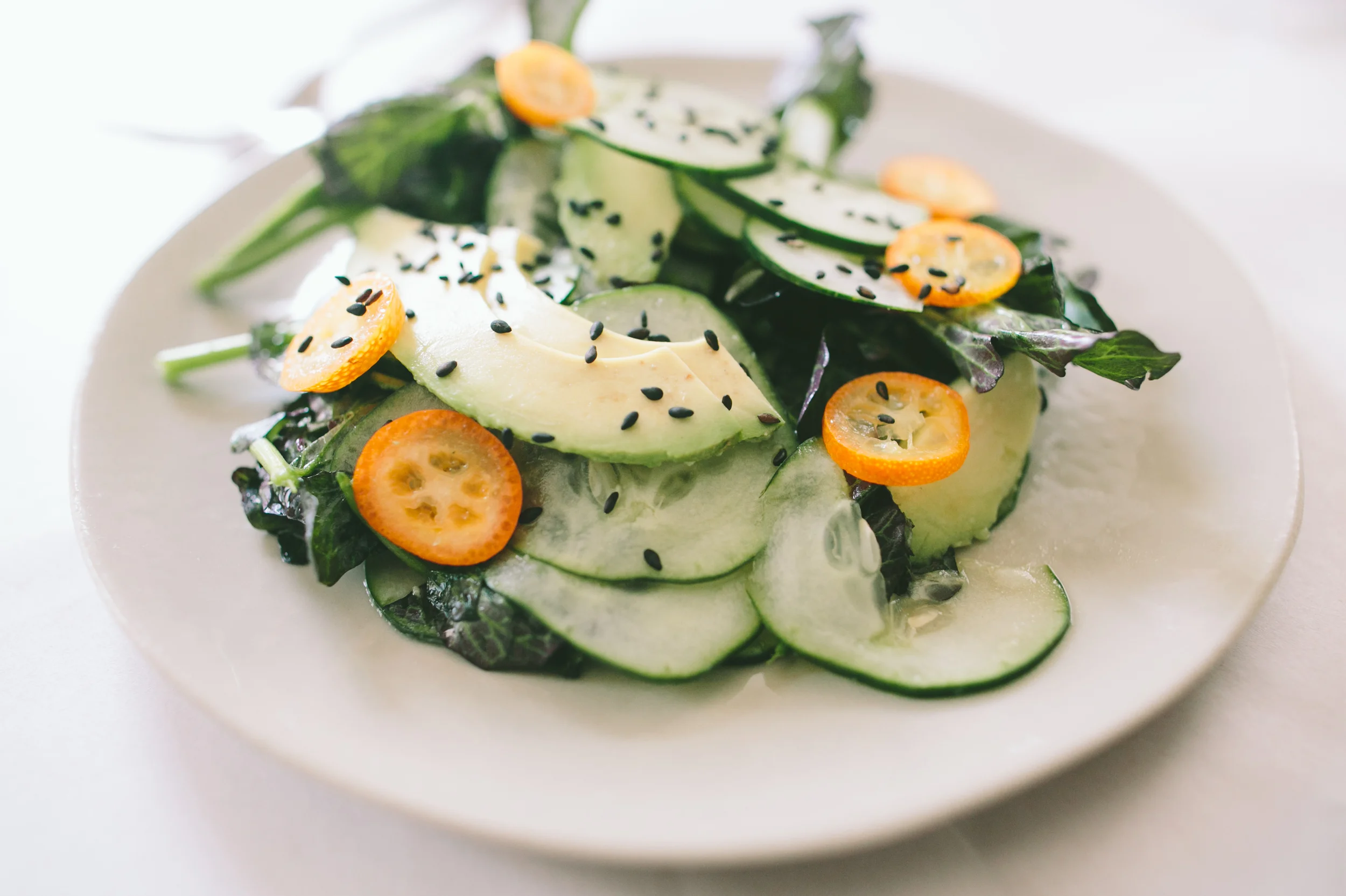 Cucumber, Avocado and Kumquat Salad