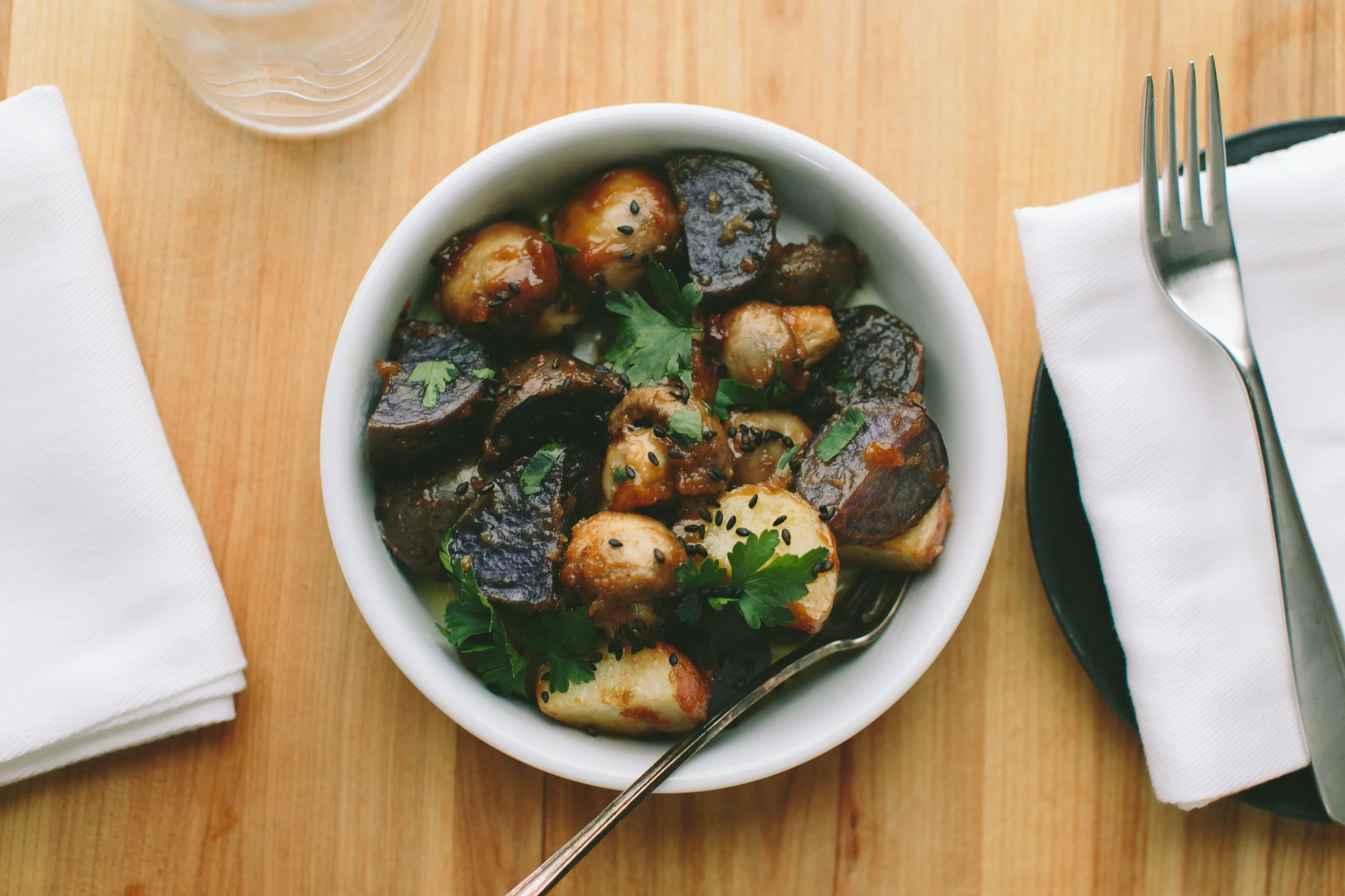 Miso-Roasted Potatoes and Mushrooms