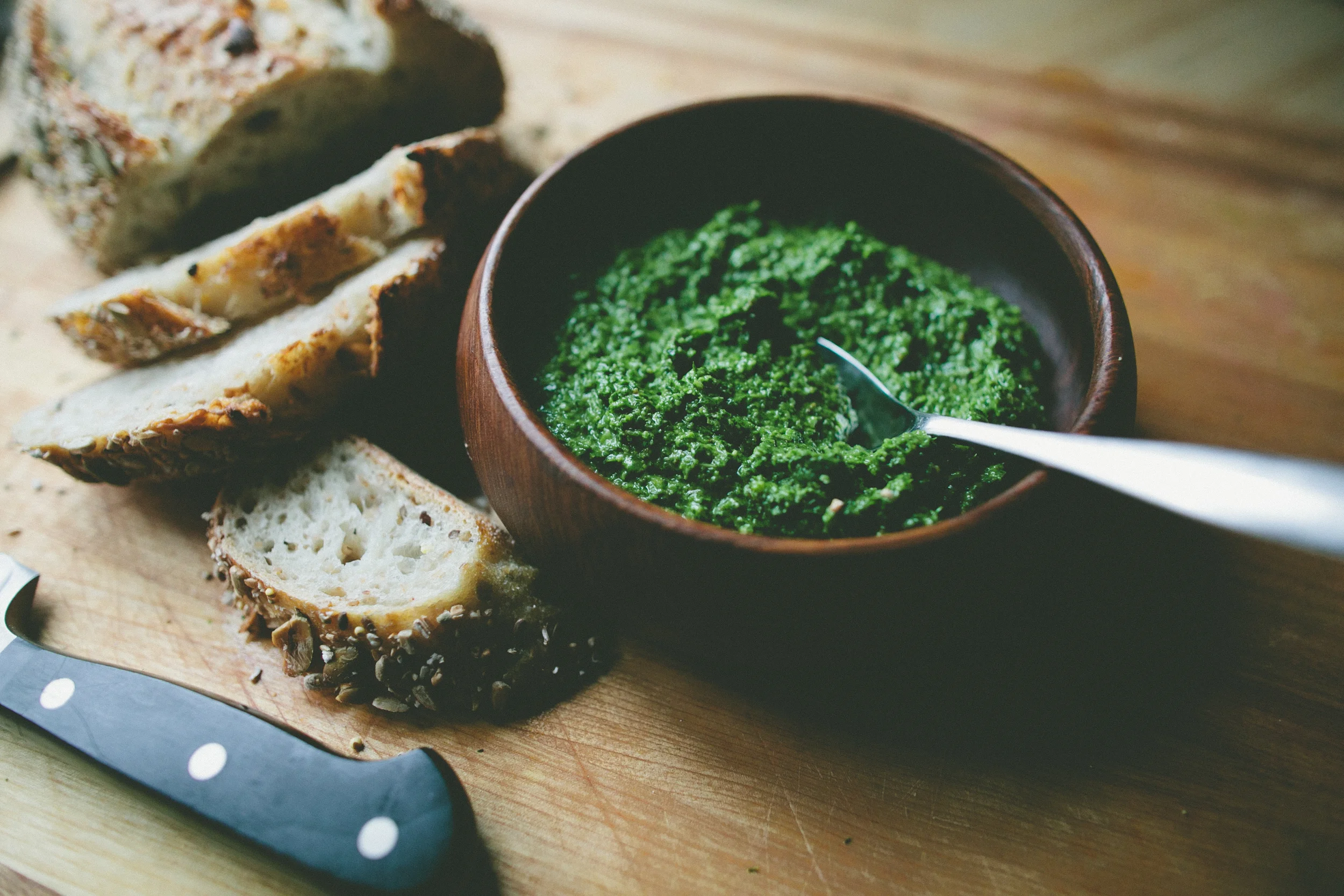 Chard + Roasted Garlic Pesto
