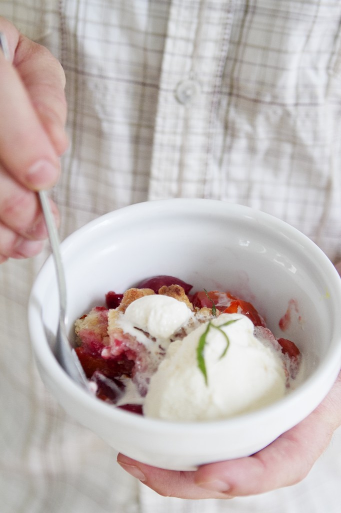 Apricot and Cherry Crumble