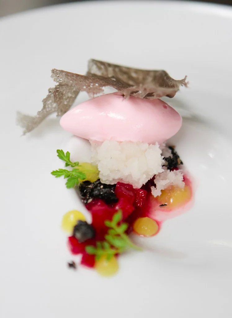 Vanilla Aloe Granita w/ Umeboshi Sorbet from Chef Monica Glass (Clio) - A Thought For Food #Boston
