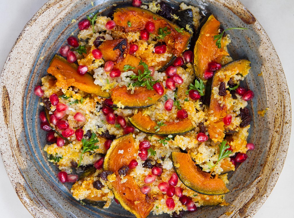 Quinoa with Acorn Squash and Pomegranate from A Thought For Food